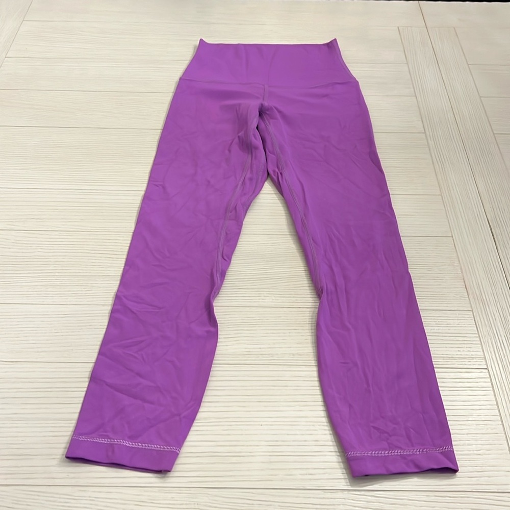 Lululemon Align high rise cropped purple leggings. Size 2. EUC